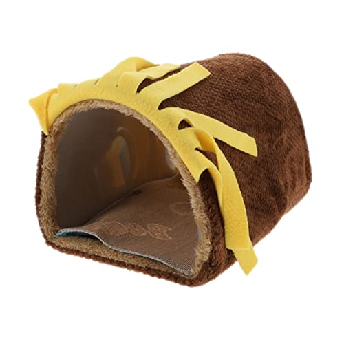 GREENADSCAPE Hamster-tunnelnest Hamster-spaß-Tunnel Kaninchen Käfig Kleine Tiere Nisten Coop Tunnelnest Mit Hasenquaste Meerschweinchen-Tunnel Verstecke Plüschtiere Hund Heu Coffee Flanell von GREENADSCAPE