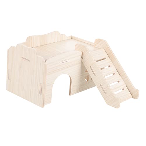 GREENADSCAPE Hamsterbett Aus Holz Bausatz Plüsch Hamsterschutzhaus Hamster-kletterplattform Leiter Nagetier Hamster-hängematte Hamster Unterschlupf Nest Hamsterversteck Massivholz von GREENADSCAPE