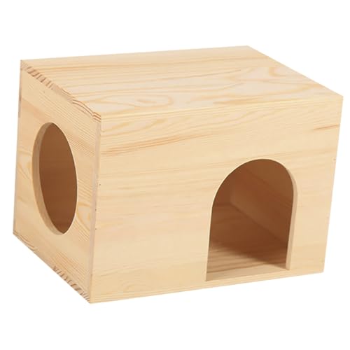 GREENADSCAPE Hamsterhütte Chinchilla-Spielzeug Hamsterversteck Igelhaus Schlafkäfig für Hamster Spielzeuge hamsterhaus nagerhaus Meerschweinchen-Rasthaus Meerschweinchen verstecken hölzern von GREENADSCAPE