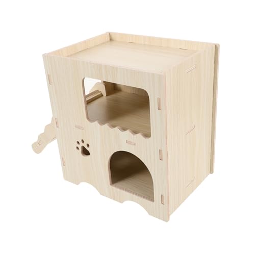 GREENADSCAPE Hamsterhütte aus Massivholz Meerschweinchen Rampe Spielzeug für Frettchen meerschweinchen versteck Hamster Spielzeug Hamster zubehör Haustier Hamsterspielplatz Hamsternest aus Holz von GREENADSCAPE