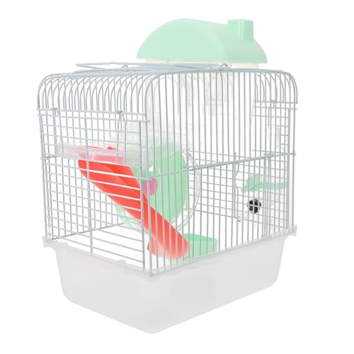 GREENADSCAPE Hamsterkäfig Hamster Spielzeug hamsterspielzeug Kleintier zubehör Nagerkäfig meerschweinchen käfig spielzeuge Rattendrahtkäfig meerschweinchen Schloss Eisendraht Light Green von GREENADSCAPE