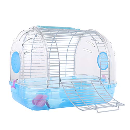 GREENADSCAPE Hamsterkäfig Hamster käfig Hamster cage Tragbare Haustierbox Transparenter Käfig nager käfig Hamsterhauskäfig Tragetasche für Kleintiere Eichhörnchenhaus Chinchilla- Eisen Blue von GREENADSCAPE