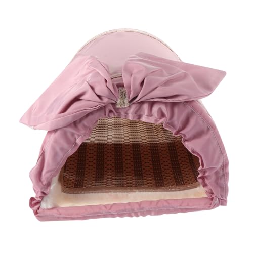 GREENADSCAPE Hamsternest Mini-Tierspielzeug Schlafhängematte Hamster Hängebett Meerschweinchentunnel Plüsch Hamster Tunnel kuschelhöhle Hamster warmes Schlafnest für Haustiere Stoff Rosa von GREENADSCAPE