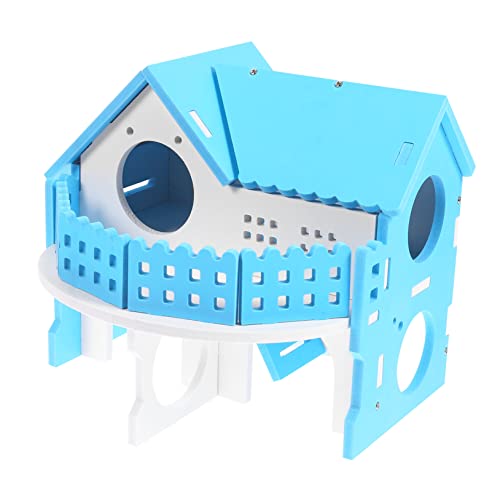 GREENADSCAPE Hamsternest Vogelhaus Cartoon-Hamster-versteck Hamsterhausspielzeug Rennmaus Plüsch Kleines Spielhaus Für Haustiere Hamsterhäuser Mini- Hängematte Ratte PVC Blue von GREENADSCAPE