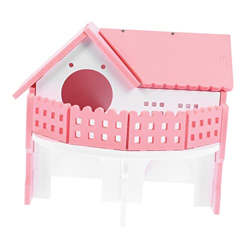 GREENADSCAPE Hamsternest hamsterhaus Hamster Hamster-Unterstand Hamster-Unterkunft Hamster-Unterschlupf Käfig Haustier Schweine Kaninchen Hamsterversteck Hamster kleine Villa PVC Rosa von GREENADSCAPE