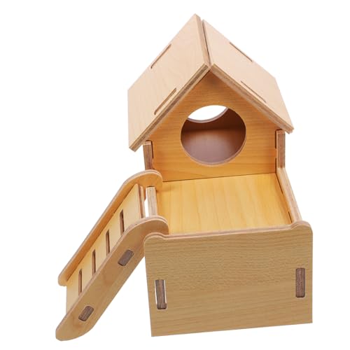 GREENADSCAPE Luxuriöses Hamsterhaus aus Holz Versteck Burg Meerschweinchennest Rattenkäfig Zubehör zurückhaltende Burg für Spielzeug von GREENADSCAPE