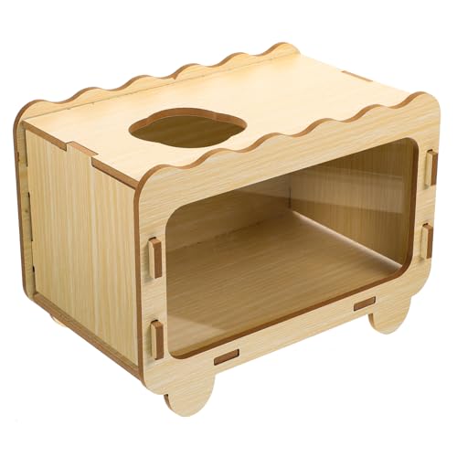 GREENADSCAPE Hamsterversteck Kleintierhaus Schlafnest Für Hamster Kleintierversteck Hasenspielzeug Für Kaninchen Haustiere Graben Spielzeug Hamsterspielzeug Sandbad Für Hamster Hölzern von GREENADSCAPE