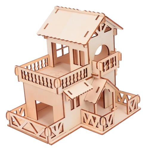 GREENADSCAPE Haustierhütte Für Hamster Versteck Aus Holz Hausspielzeug Gemütliches Spielhaus Für Kleintiere Versteckhütte Für Hamsterspielzeug von GREENADSCAPE