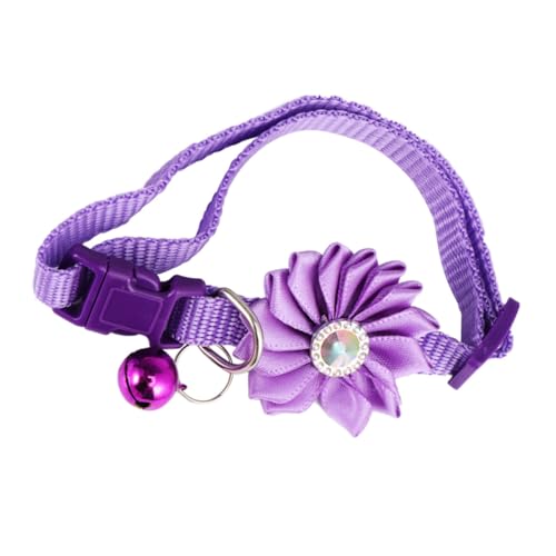 GREENADSCAPE Haustier-Blumen-Halskette Kragen Zur Versorgung Kragen Für Blumenhalskette Verstellbarer Kragen Hundehalsband Aus Baumwolle Wurfhalsbänder Tag-Kragen Welpenstreuhalsbänder Violet von GREENADSCAPE