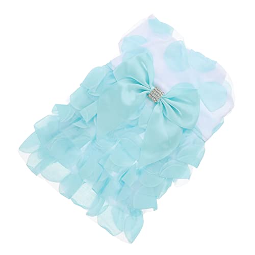 GREENADSCAPE Hundekleid Aus Spitze Und Schleife Tutu-Rock Für Haustiere Exquisites Design Für Outdoor-aktivitäten Größe M Himmelblau von GREENADSCAPE