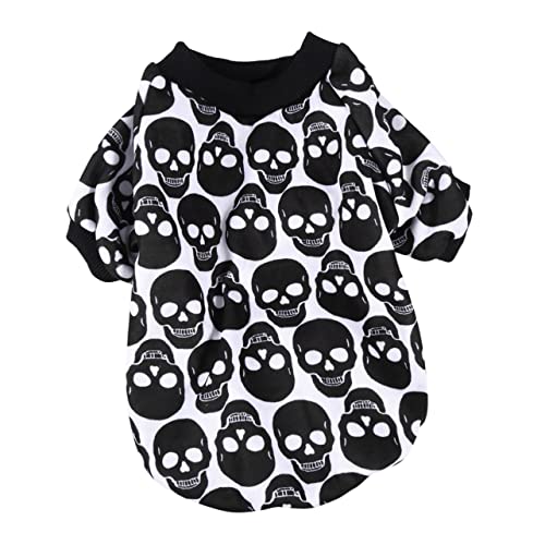 GREENADSCAPE Haustier-Pullover Halloween-Haustiermantel Plüsch-Hunde-Outfit Hundeskelett-Shirt Halloween Costume Halloween Kleidung Haustierkleidung Partykleidung für Haustiere Reine Baumwolle von GREENADSCAPE