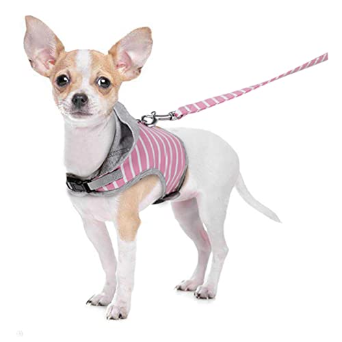 GREENADSCAPE Haustier-Pullover gestreifte Muster der katzenkleidung Hundegeschirr cat Harnesses katzenhalsband Leine Kleider Katzengeschirr Brustgurte für Haustiere Reine Baumwolle Rosa von GREENADSCAPE