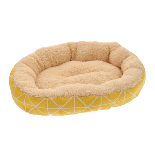 GREENADSCAPE Haustierbett aus Lammvlies Schlafbett für Welpen Hundebettunterlage Hund schlafmatten hundebett Matte katzenbett pet Bed petbett Haustier Hundematte Kompaktes Hundebett Tuch Yellow von GREENADSCAPE