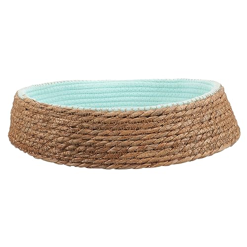 GREENADSCAPE Haustierbett aus Rattan pet Bed haustierfeldbett grassmattte katzenhöhlen Grasgeflecht Haustierbett Nestbett für Haustiere Hundebett aus Korbgeflecht Katze-Hund-Nest Grasweide von GREENADSCAPE