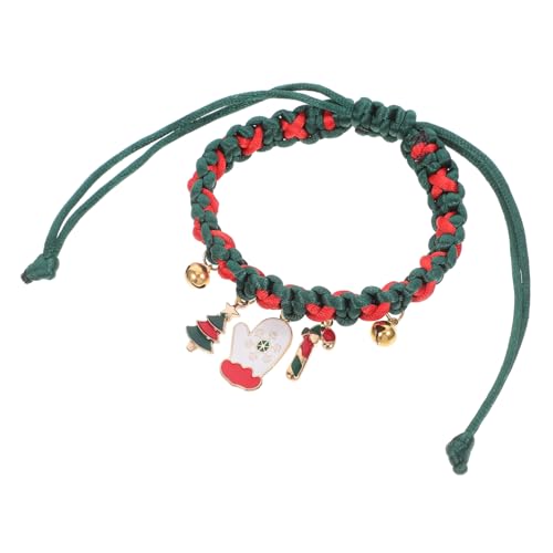 GREENADSCAPE Haustierhalsband Feiertags Katzenhalsbänder Weihnachtsarmbänder Weihnachtsfeiertags Haustierbedarf Weihnachtskatzenhalsband Feiertagsgeflecht Armbänder von GREENADSCAPE