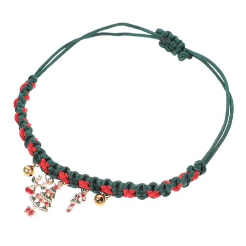 GREENADSCAPE Haustierhalsband Katzenhalsband mit Glocke weihnachtshundehalsband Weihnachtsdeko Katzenhalsband mit Schleife Urlaub Haustierhalsbänder Hund Weihnachtsfliege Geflochtenes Seil von GREENADSCAPE