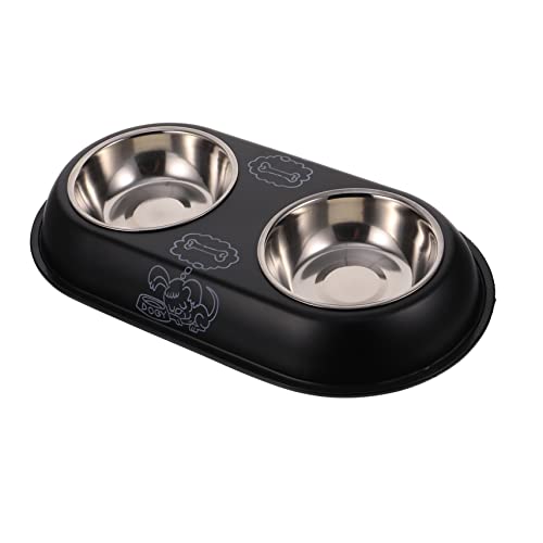 GREENADSCAPE Haustiernapf Hund wassernapf Fressnäpfe für Hunde Slow Feeder Hundenapf Hundegeschirr Feeder-Gerichte katzennäpfe Fressnapf für Katzen Hund Katze schüssel Fuß: Kunststoff Black von GREENADSCAPE