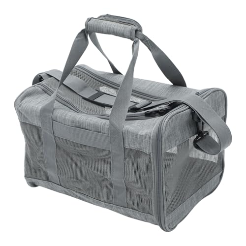 GREENADSCAPE Haustiertasche Tragetasche für Katzen Transportbox für Katze Katzenhalter tiertransporttasche hundekäfig hundekotbeutel Outdoor-Welpenträger Reisetasche für Welpen Netz Grey von GREENADSCAPE