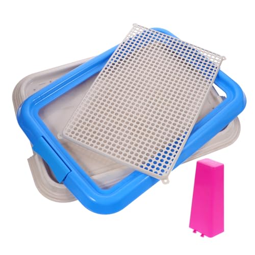 GREENADSCAPE Haustiertoilette Hund Pinkelt Toilette Für Hundepipi Hundetraining Mesh-hundetoilette Haustiere Toilette Zubehör Für Haustierzüge Welpen Innentoilette Hund Wee Plastik Sky-Blue von GREENADSCAPE