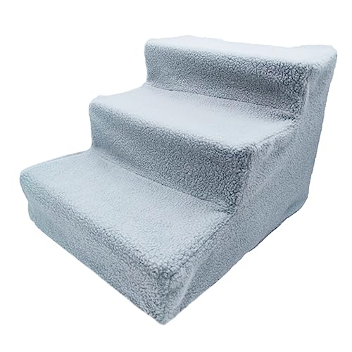 GREENADSCAPE Haustiertreppe Treppensteigen für Haustiere Haustiersofa-Treppe Katzenbett Sofa Treppe Welpenbett petg haustierrampe Hunde treppen Haustierleiter Katzentreppe Plastik Grey von GREENADSCAPE