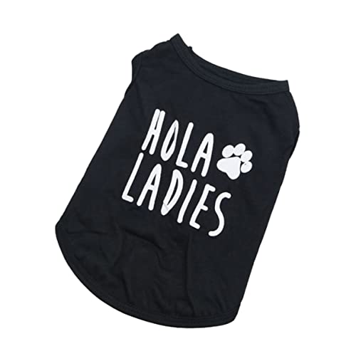 GREENADSCAPE Haustierweste Corgi-hundekleidung Katzen-Buchstaben-Shirt Baumwollkleidung Für Hunde Schlichtes Hunde-Tanktop Kleiner Hund Haustier-Baumwollweste Haustierkleidung Hündchen Black von GREENADSCAPE