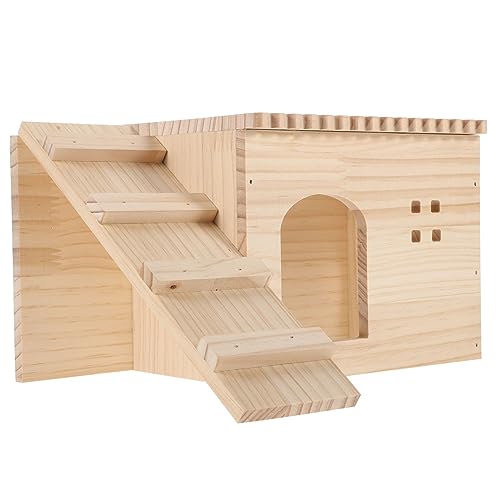 GREENADSCAPE Hüttenversteck Hamsternest Spielzeug Hamsterversteck Lustiges Hamsterspielzeug Hamsterversteck Holz Hamsterhaus Haustier Schlafhaus Hamsterhaus Spielzeug Haustiere von GREENADSCAPE