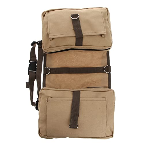 GREENADSCAPE Hund Rucksack Für Mittelgroße Und Große Hunde Robuste Canvas Tragetasche Für Reisen Wandern Und Camping Khaki Saddle Bag Für Haustiere von GREENADSCAPE