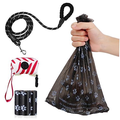 GREENADSCAPE Hundeleine Und Kotbeutelspender Set Hundehalsband Outdoor Zubehör Für Haustiere Hundeleine Mit Karabinerclip Ideal Zum Gassi Gehen Und Training von GREENADSCAPE