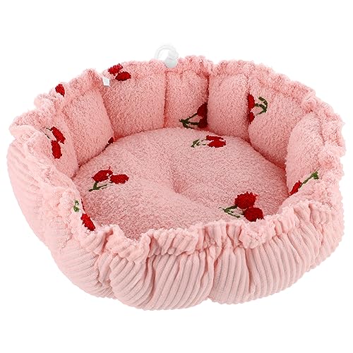 GREENADSCAPE Kaninchennest Hundebett Haustier beruhigendes Bett Igel-Schlafsack meerschweinchen Bett Ratte Hamsterhaus Kaninchenhöhle Meerschweinchen warmes Nest warmes Hamsternest Samt Rosa von GREENADSCAPE