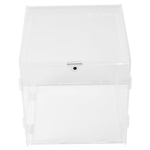 GREENADSCAPE Kasten Haustierkiste Fisch Fütterung Reptil Netz Automatisch Unterlage Container Wächter Tank Pumpe Aquarium- Futterspender Anlage Zucht Käfig Acryl von GREENADSCAPE