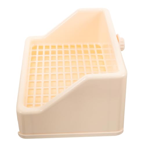 GREENADSCAPE Kasten Kaninchentoilette Trainertoilette Für Haustier Kaninchen Töpfchen Hasen-töpfchen Hasen-katzentoilette Hamstertoilette Käfig Liefert Käfig Trainer Töpfchen Beige Plastik von GREENADSCAPE