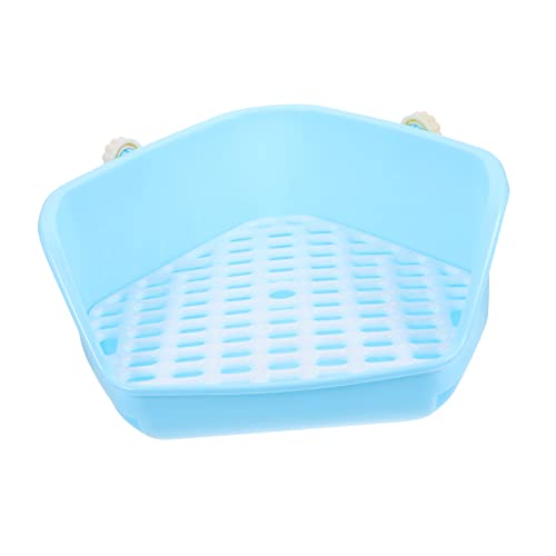 GREENADSCAPE Kasten Kaninchentoilette Trainingsecke Für Haustiere Hamster-töpfchen-Station Haustier-toiletten-töpfchen-Trainer Chinchilla-töpfchen Chinchilla-Toilette Hasenzubehör Blue Plastik von GREENADSCAPE