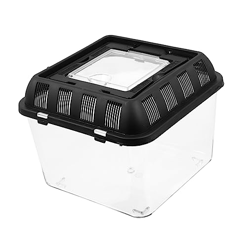 GREENADSCAPE Kasten Kletterbox Für Haustiere Mit Haube Reptil Schildkrötenpanzer Zubehör Spinne Frosch Tank Bausatz System Heimtierbedarf Zuchtkäfig Für Haustiere Black Plastik von GREENADSCAPE