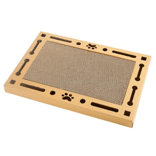 GREENADSCAPE Katze Scratching Board Kätzchen Boden Kratz Spielzeug Indoor Pet Paper Scratcher (Khaki) von GREENADSCAPE