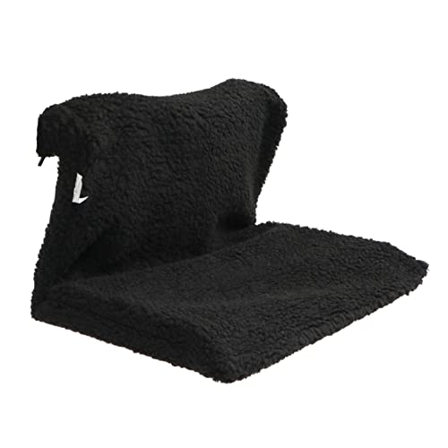 GREENADSCAPE Katze hängebett heizbett Haustierbett aus Fleece Haustier warmes katzenbett für heizkörper katzenhängebett heizstrahler Bett mit metallrahmen Plüschkissen Leinen- Black von GREENADSCAPE