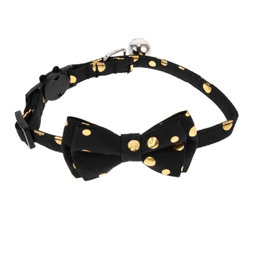 GREENADSCAPE Katzenhalsband Hundefliege Hundehalsband für Welpen Kätzchenhalsbänder Kitten Halsband katzenzubehöhr Halsschmuck für Haustiere Haustierhalsbandverzierung Aluminiumlegierung Black von GREENADSCAPE