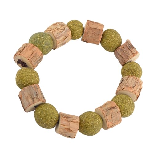 GREENADSCAPE Katzenminze Spielzeug Kätzchen Spielzeug Silvervine Katzenspielzeug Katzenminze Armband Katzen zahnpflege katzenminze für Katzen Molarenspielzeug für Katzen Katzenminze Holzkette von GREENADSCAPE