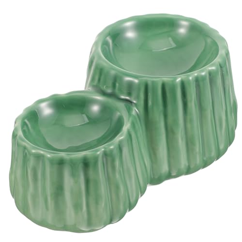 GREENADSCAPE Katzenschüssel aus Keramik geneigter Katzennapf Käfig Wassernapf hundeerzogene näpfe Hundenapf pet Water Bowl katzenfutter schüssel Fressnapf aus Keramik Hundezubehör Light Green von GREENADSCAPE