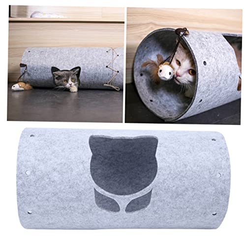 GREENADSCAPE Katzenspielzeug Guck-Guck Plüsch Kauspielzeug für Katzen Katzentunneltasche katzenmatte unterlage katzennapf catsbests cat Bed Haustierbedarf für Haustiere Grey von GREENADSCAPE