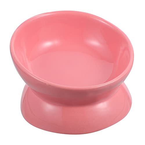 GREENADSCAPE Kippen Sie den Futternapf Futterspender für Katzen erhöhter Hundenapf Futternapf für Katzen pet Bowl katzenfutterstation Wasserzufuhr Katzennapf mit hohem Sockel Keramik Rosa von GREENADSCAPE