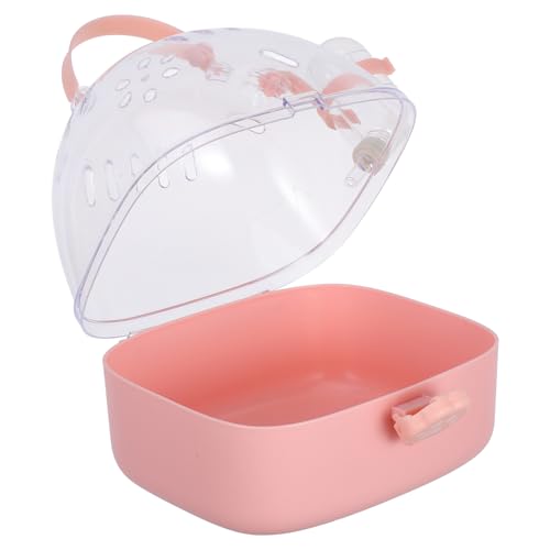 GREENADSCAPE Kleintiertragekäfig Für Hamster Kaninchen Und Andere Kleintiere Tragbarer Käfig Mit Wasserflasche Für Reisen Und Outdoor Aktivitäten Pink Faltbar Und Leicht von GREENADSCAPE