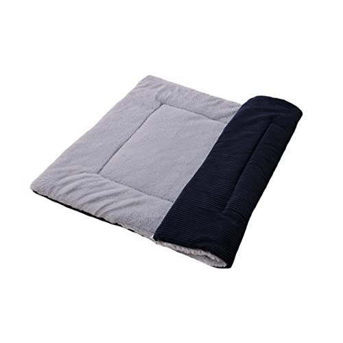 GREENADSCAPE Kuschelige Katzenmatte Winterfeste Dicke Und Wärmende Pet Sleeping Pads Dunkelblau Reversible Weiche Bodenkissen Für Haustiere Ideal Zum Schlafen Und Entspannen von GREENADSCAPE