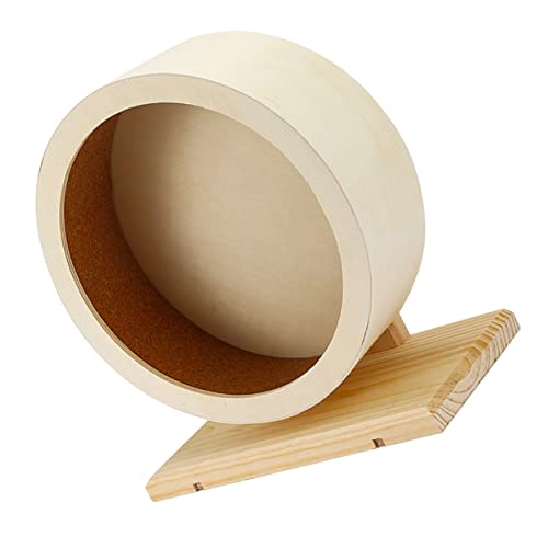 GREENADSCAPE Laufrad Für Hamster Aus Holz Laufrad Für Igel Laufrad Aus Holz Laufrad Für Hamster Laufspielzeug Für Rennmäuse Laufrad Mit Stummgeschaltetem Design Chinchilla Rad von GREENADSCAPE