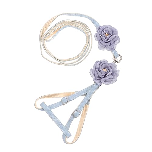 GREENADSCAPE Leinen cat Leash Katzen Leine katzenhalsband katzenhalsbänder Blumen-Haustiergeschirr-Leine Traktionsgeschirr für Kätzchen Traktionsgurt für Katzen Haustiergeschirr, Leine Stoff von GREENADSCAPE