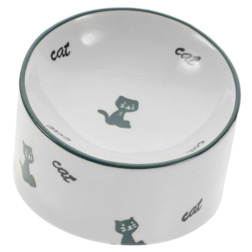 GREENADSCAPE Neigbarer Katzennapf aus Keramik Verschleißfester Haustiernapf Boden katzennapf pet Bowl katzenfutter schüssel Bodennapf für Haustiere Futternapf für den täglichen Gebrauch Green von GREENADSCAPE