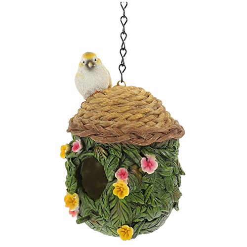 GREENADSCAPE Outdoor-Vogelhaus-Ornament Praktisches Haustier-Vogel-Schlafnest Vogelrastplatz dekoratives Nest tierheim vogelhäuser für draußen warmes Nest für Vögel Wintervogelnest Harz von GREENADSCAPE