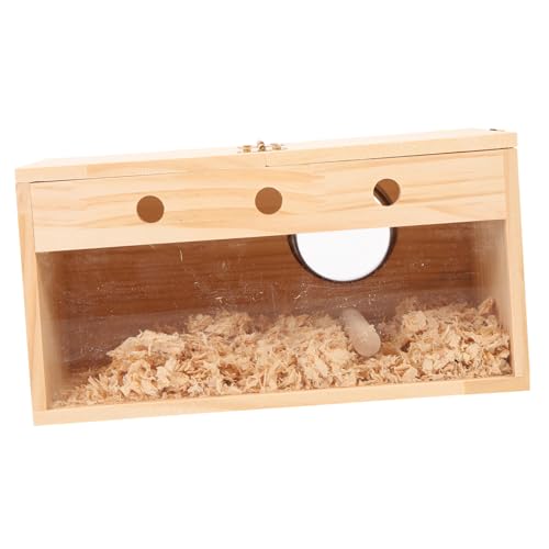 GREENADSCAPE Papageien Zuchtbox Kolibri Vogel Papageien Taubennest Lovebird Vertikal Hängender Papageienkäfig Brutnest Für Wellensittiche Papageien-glockenspielzeug Vogelkäfig Hölzern von GREENADSCAPE