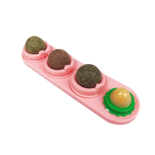 GREENADSCAPE Pet-Ball-Spielzeug Katzenminze-wandspielzeug Natürliche Essbare Drehbare Kugeln Süßigkeitenspielzeug Leckereien Für Katzen Icking Treats Spielzeug Für Katzen Katze-minz-Stick Rosa von GREENADSCAPE