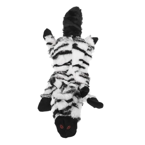 GREENADSCAPE Interaktives Hundespielzeug quietschendes Kauspielzeug aus Plüsch für Hunde Spielzeug für Haustiere Zebra-Design Bissfestigkeitsspielzeug von GREENADSCAPE