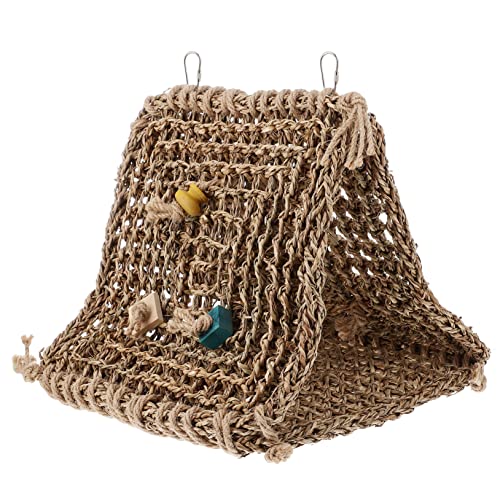 GREENADSCAPE Papagei Bett Nest Hängen Hängematte Vogel Schlaf Nest Rattan Haustier Bett Vogel Käfig Zubehör Große 30x30 von GREENADSCAPE